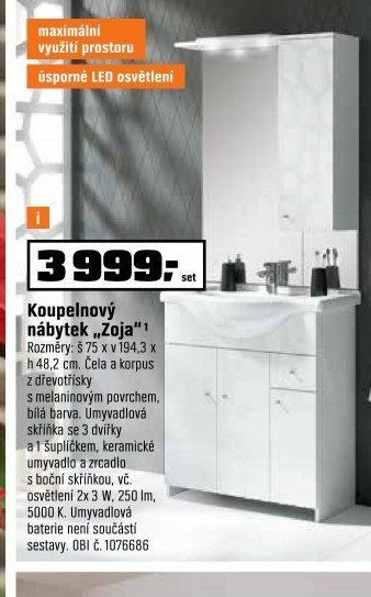 Koupelnový nábytek „Zoja“ - OBI akcniletaky.com