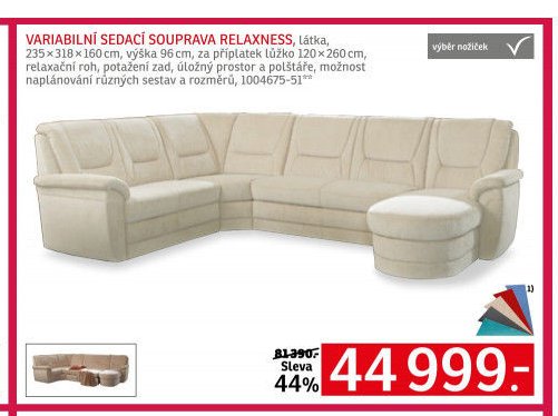 VARIABILNÍ SEDACÍ SOUPRAVA RELAXNESS - ASKO akcniletaky.com