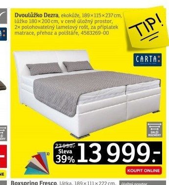 Dvoulůžko Dezra - ASKO akcniletaky.com