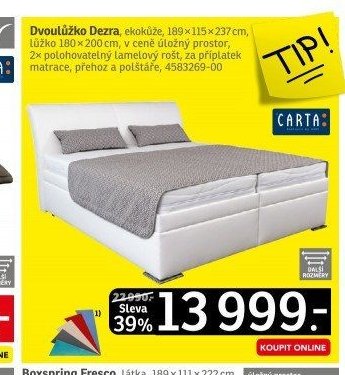 Dvoulůžko Dezra - ASKO akcniletaky.com