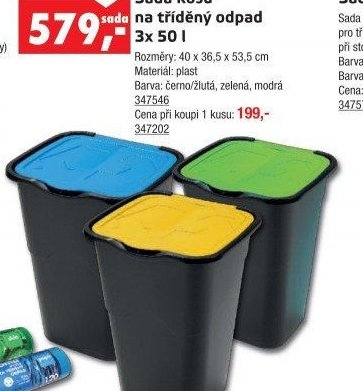 Sada košů na tříděný odpad 3x 50 l - UNI HOBBY akcniletaky.com