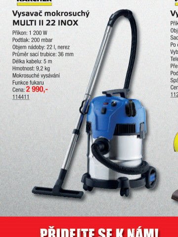 Vysavač mokrosuchý MULTI II 22 INOX - UNI HOBBY akcniletaky.com