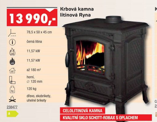 Krbová kamna litinová Ryna - UNI HOBBY akcniletaky.com