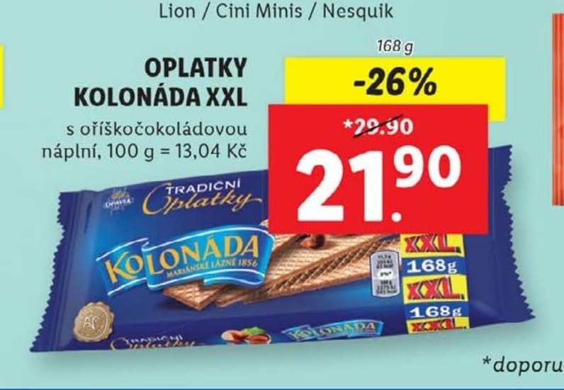 Oplatky Kolonáda XXL