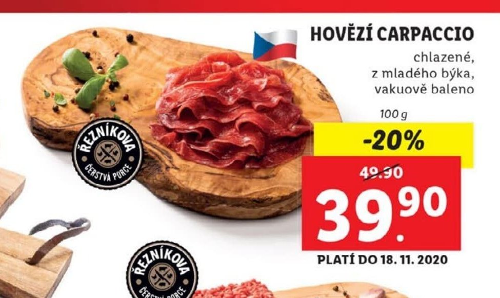 Hovězí carpaccio