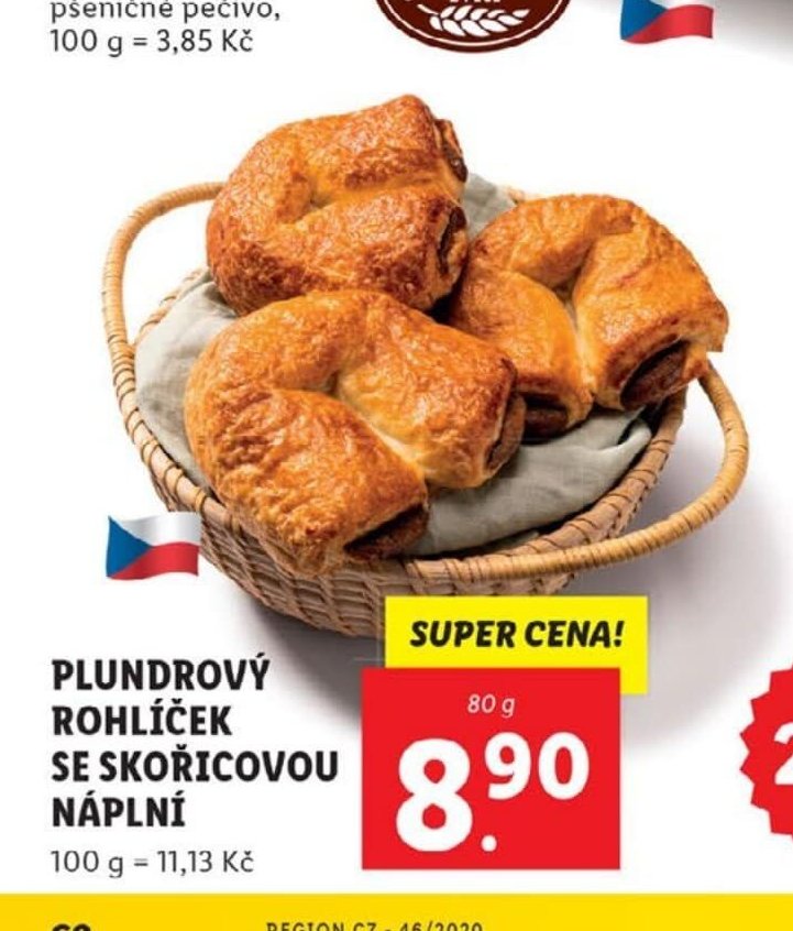 Plundrový rohlíček se skořicovou náplní