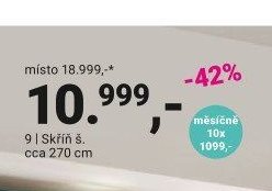 Skříň š. cca 270 cm