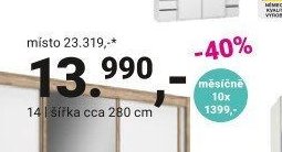 Skříň šířka cca 280 cm