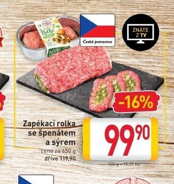 Zapékací rolka se špenátem a sýrem