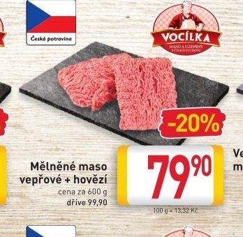 Mělněné maso vepřové + hovězí