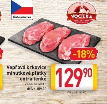 Vepřová krkovice minutkové plátky extra tenké