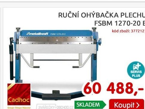 Ruční ohýbačka plechu Metallkraft FSBM 1270-20 E