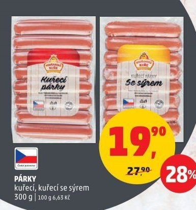 Kuřecí párky / Se sýrem