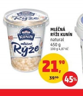 Mléčná rýže Kunín natural