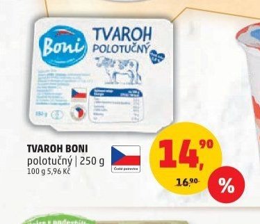 Tvaroh Boni polotučný 250 g