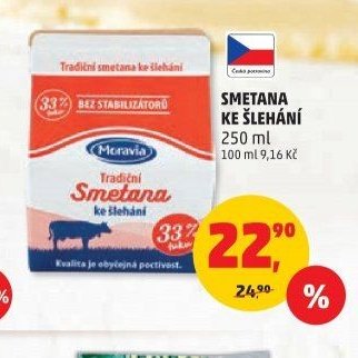 Smetana ke šlehání Moravia 250 ml