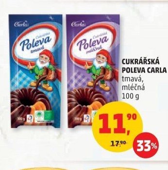 CUKRÁŘSKÁ POLEVA CARLA tmavá, mléčná