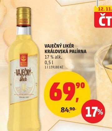 VAJEČNÝ LIKÉR KRÁLOVSKÁ PALÍRNA 17 % alk.