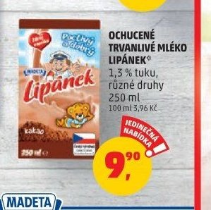 OCHUCENÉ TRVANLIVÉ MLÉKO LIPÁNEK