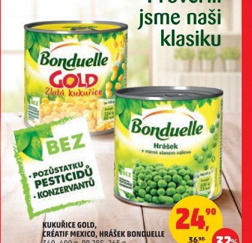 KUKUŘICE GOLD, CRÉATIF MEXICO, HRÁŠEK BONDUELLE