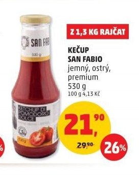KEČUP SAN FABIO jemný, ostrý, premium