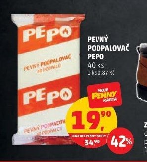 PEVNÝ PODPALOVAČ PEPO 40 ks