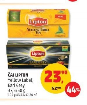 ČAJ LIPTON Yellow Label, Earl Grey 37,5/50 g