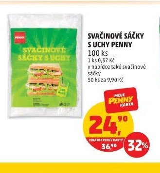 SVAČINOVÉ SÁČKY S UCHY PENNY 100 ks