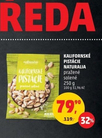 KALIFORNSKÉ PISTÁCIE NATURALIA 250 g