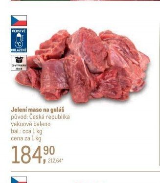Jelení maso na guláš