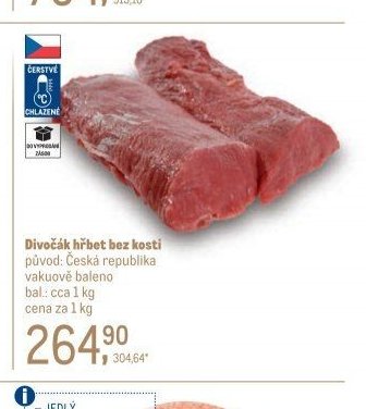 Divočák hřbet bez kosti