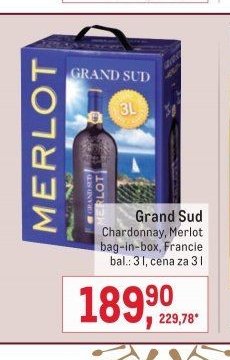 Grand Sud Chardonnay, Merlot