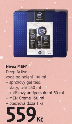 Dárková kazeta pánská Deep Active Nivea