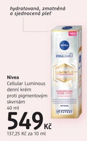 Krém pleťový proti pigmentovým skvrnám Cellular Luminous Nivea
