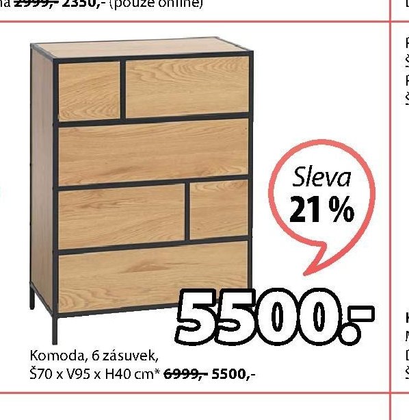 Komoda, 6 zásuvek