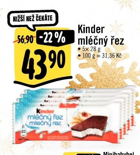 Kinder mléčný řez