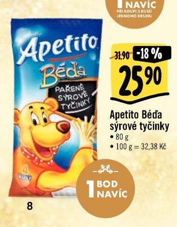 Apetito Béďa sýrové tyčinky