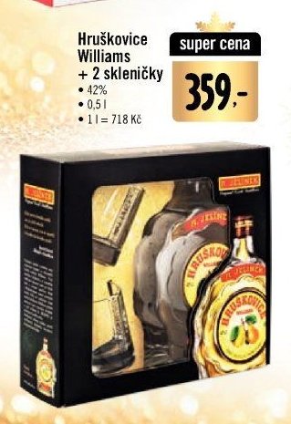 Hruškovice Williams + 2 skleničky