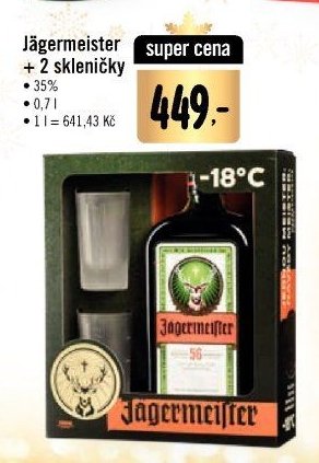 Jägermeister + 2 skleničky