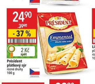 Président plátkový sýr