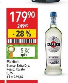 Martini Bianco, Extra Dry, Rosso, Rosato
