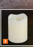 LED svíčka šedá 7x9cm