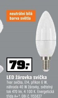 LEDŽÁROVKACANDLE 6WE14 NWCLS