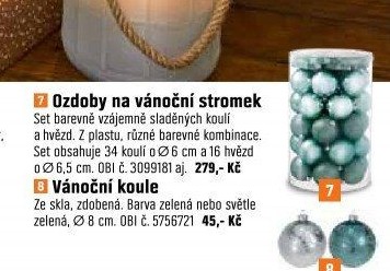 Ozdoba Vánoční OBICombo set,mint/zele.