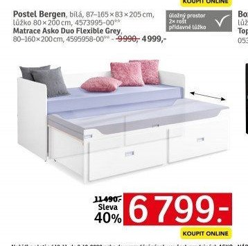 Postel Bergen, Matrace Asko Duo Flexible Grey - ASKO akcniletaky.com