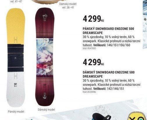 PÁNSKÝ SNOWBOARD ENDZONE 500 DREAMSCAPE