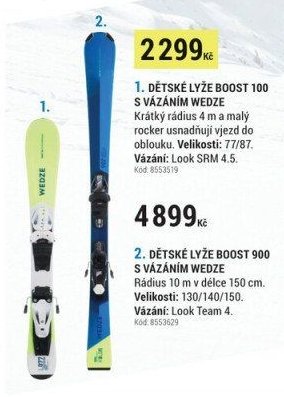 DĚTSKÉ LYŽE BOOST 100 S VÁZÁNÍM WEDZE