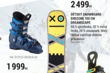 DĚTSKÝ SNOWBOARD ENDZONE 105 CM DREAMSCAPE