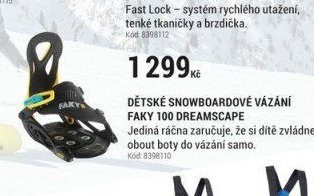 DĚTSKÉ SNOWBOARDOVÉ VÁZÁNÍ FAKY 100 DREAMSCAPE
