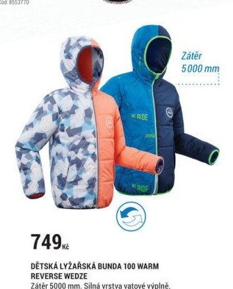 DĚTSKÁ LYŽAŘSKÁ BUNDA 100 WARM REVERSE WEDZE